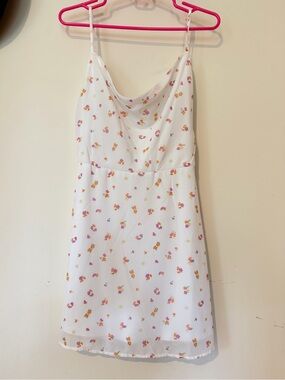 H&M White Dress with Pink & Orange Floral Print